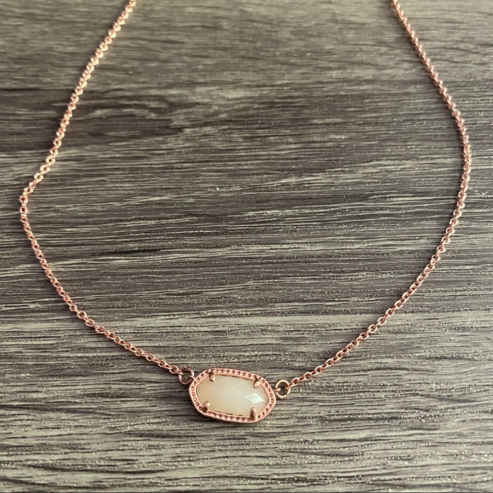 Rose Gold White Crystal Pendant Necklace